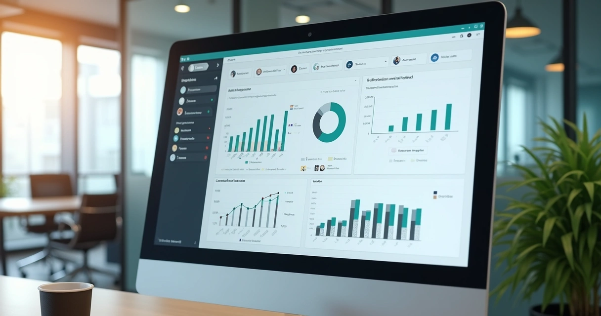 Dashboard mostrando progresso de equipe após feedback remoto 