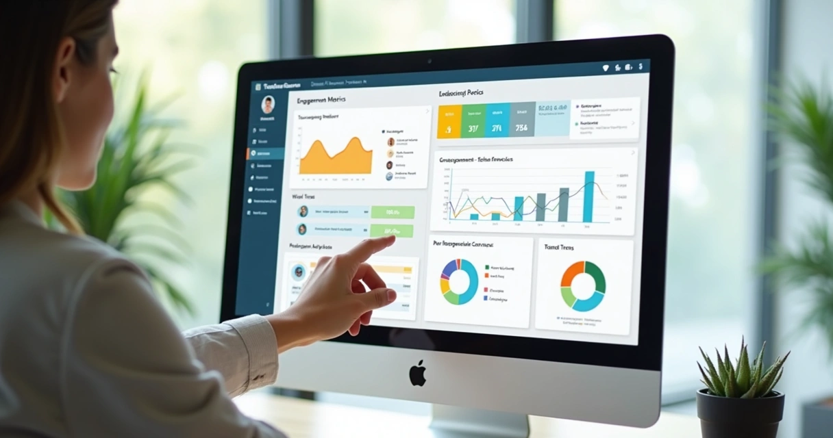 Dashboard digital ilustrando análise de engajamento por ciclos curtos