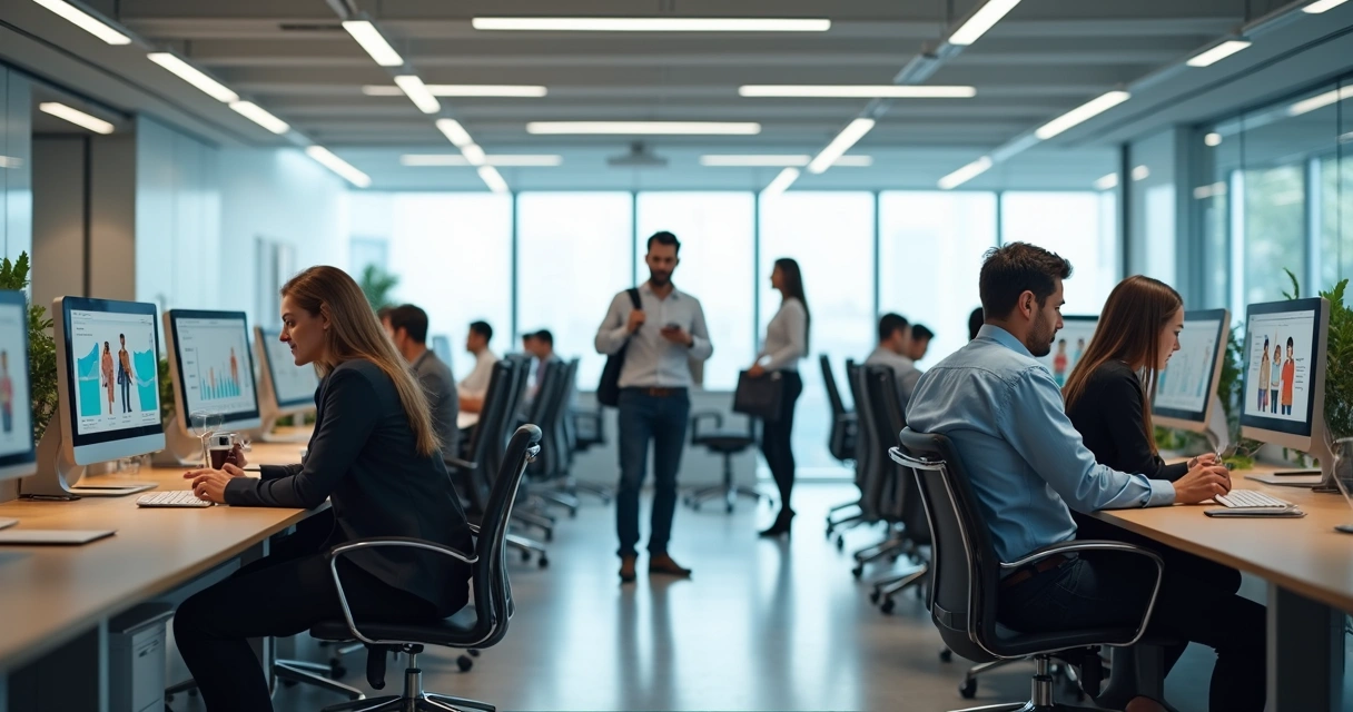 Equipe de trabalho sendo realocada para funções conforme perfil comportamental 