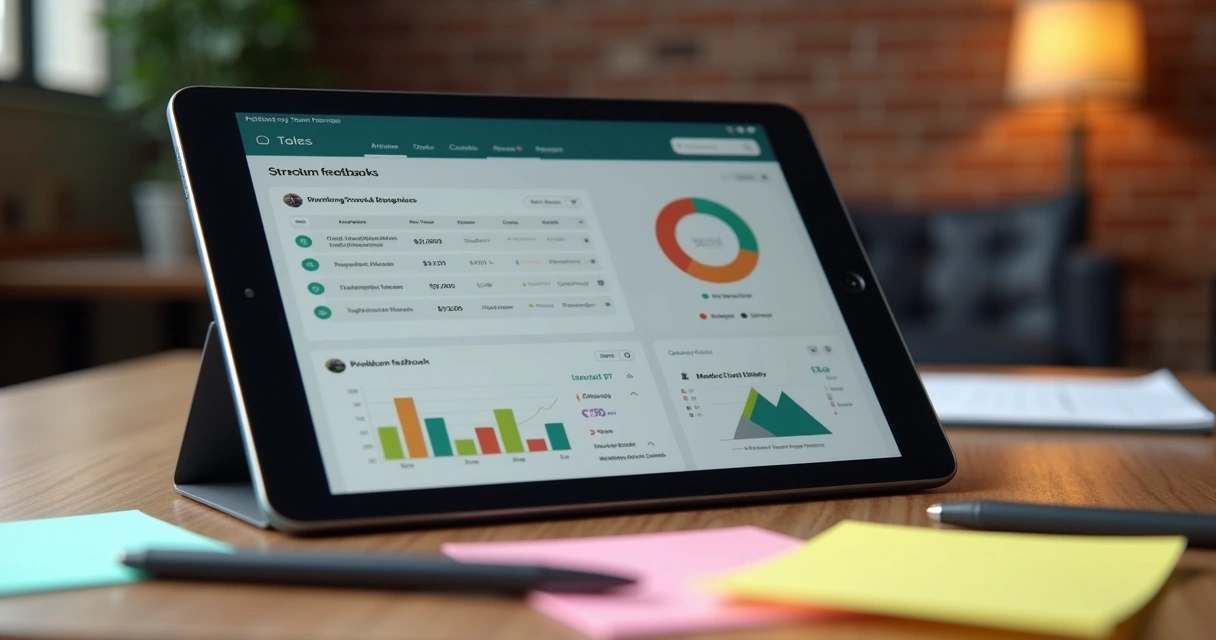 Tela de plataforma digital exibindo ferramentas de feedback