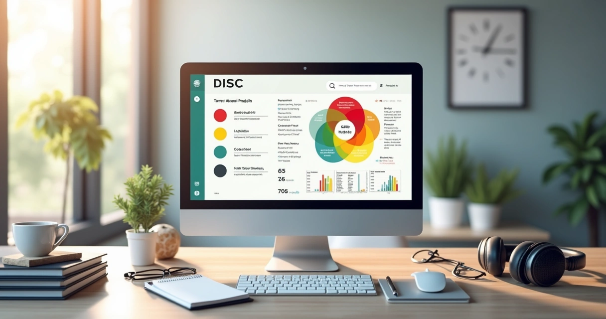 Tela de análise comportamental DISC em plataforma digital 