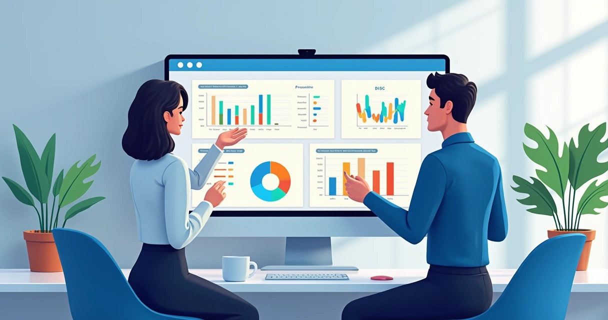 Tela de sistema de RH com análise DISC e inteligência artificial 